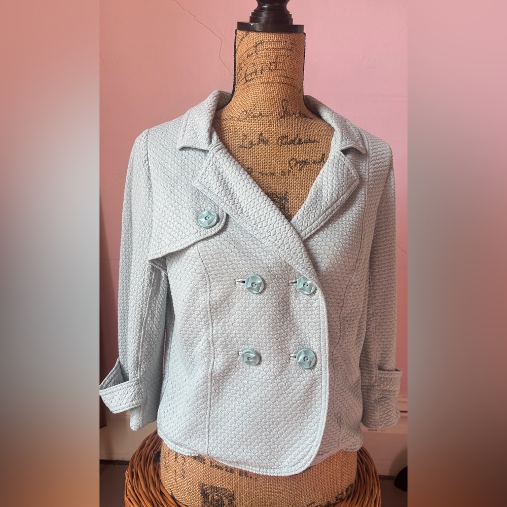 Peacoat with Textured Buttons
